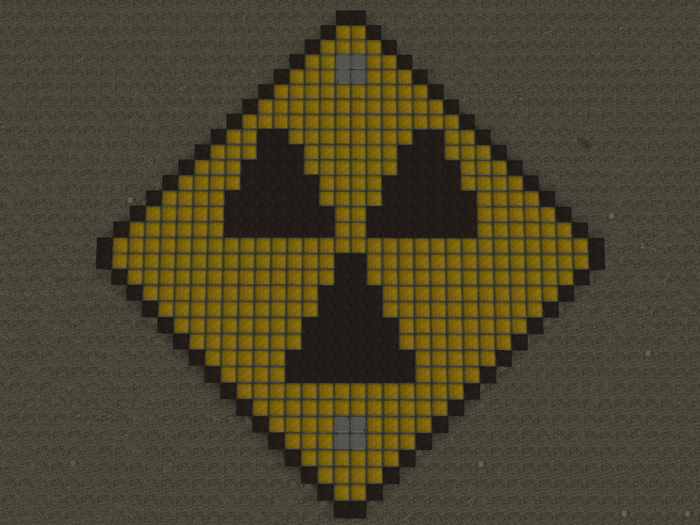 Знак радиации пиксель арт