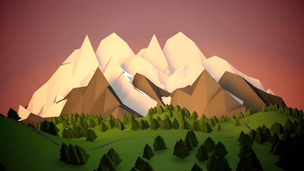 Горы 2d Low Poly