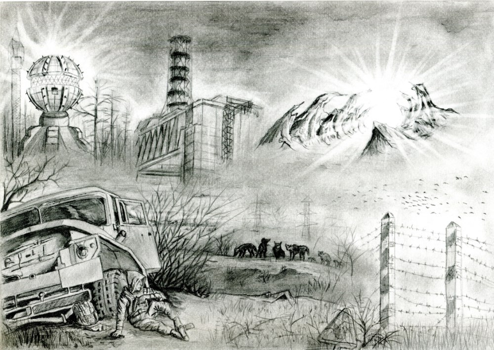 Бункер рисунок карандашом