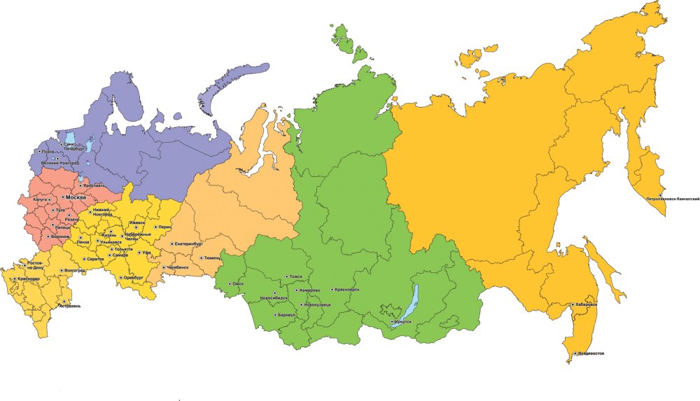 Карта России силуэт