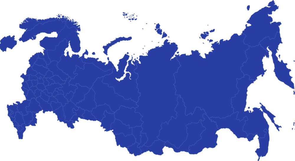 Контур России на прозрачном фоне