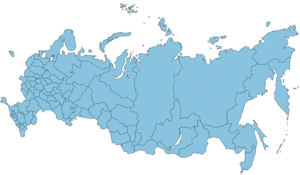 Контур России на прозрачном фоне