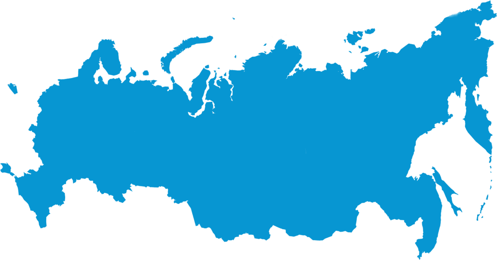 Контур России на прозрачном фоне