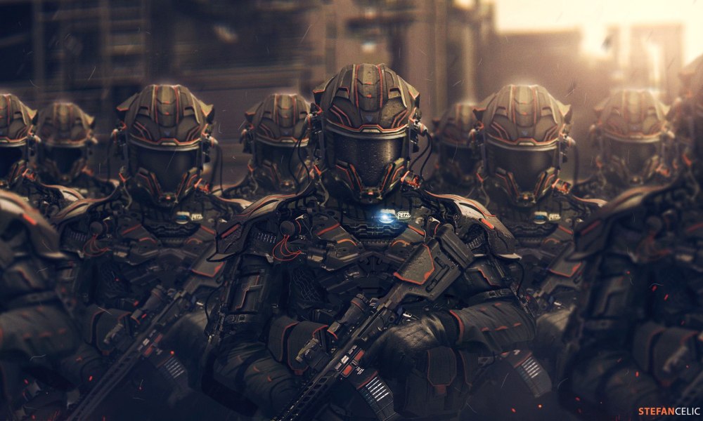 Sci Fi солдат Art