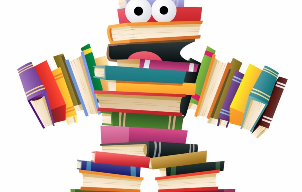 Высокая стопка книг на прозрачном фоне