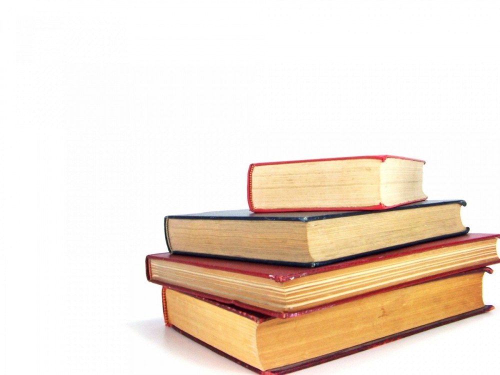 Яркая полка с книгами