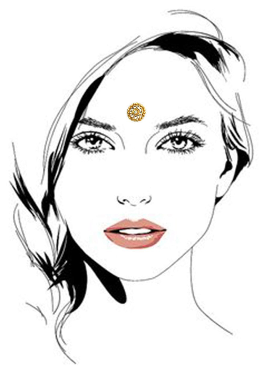 Трафарет лица девушки для детей
