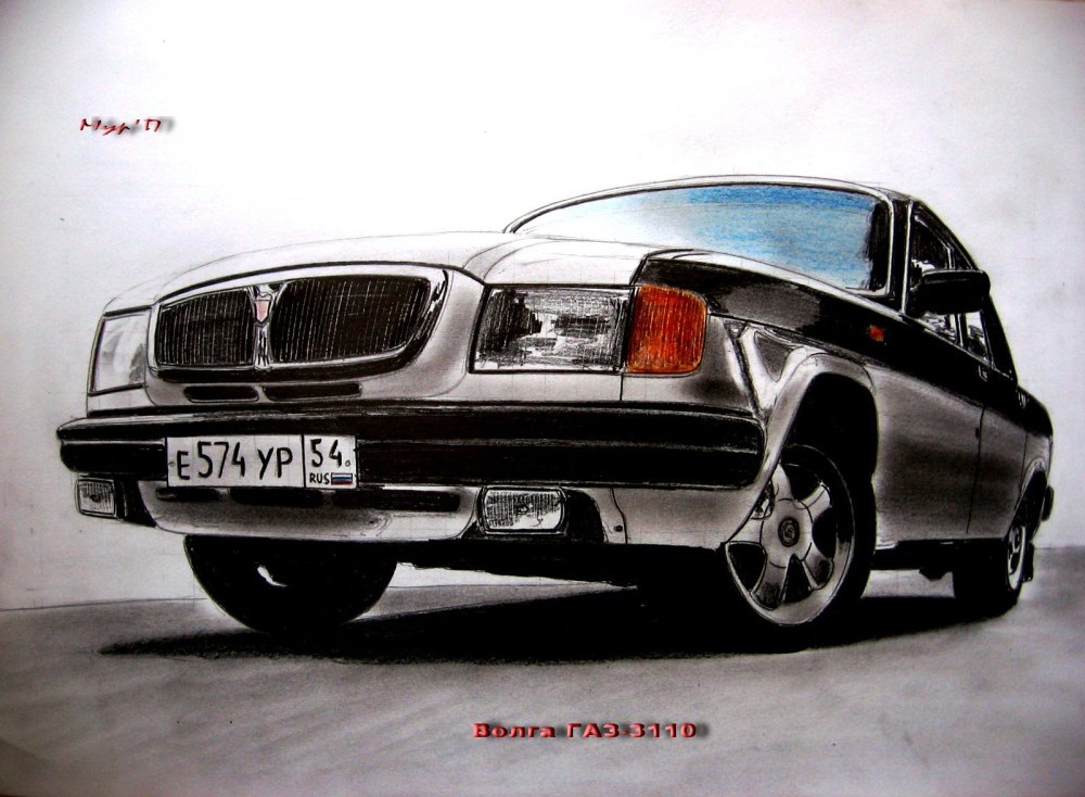 Волга ГАЗ рисунки 3110