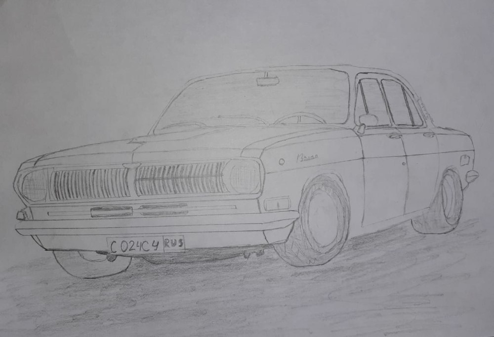 Волга ГАЗ 24 рисунок