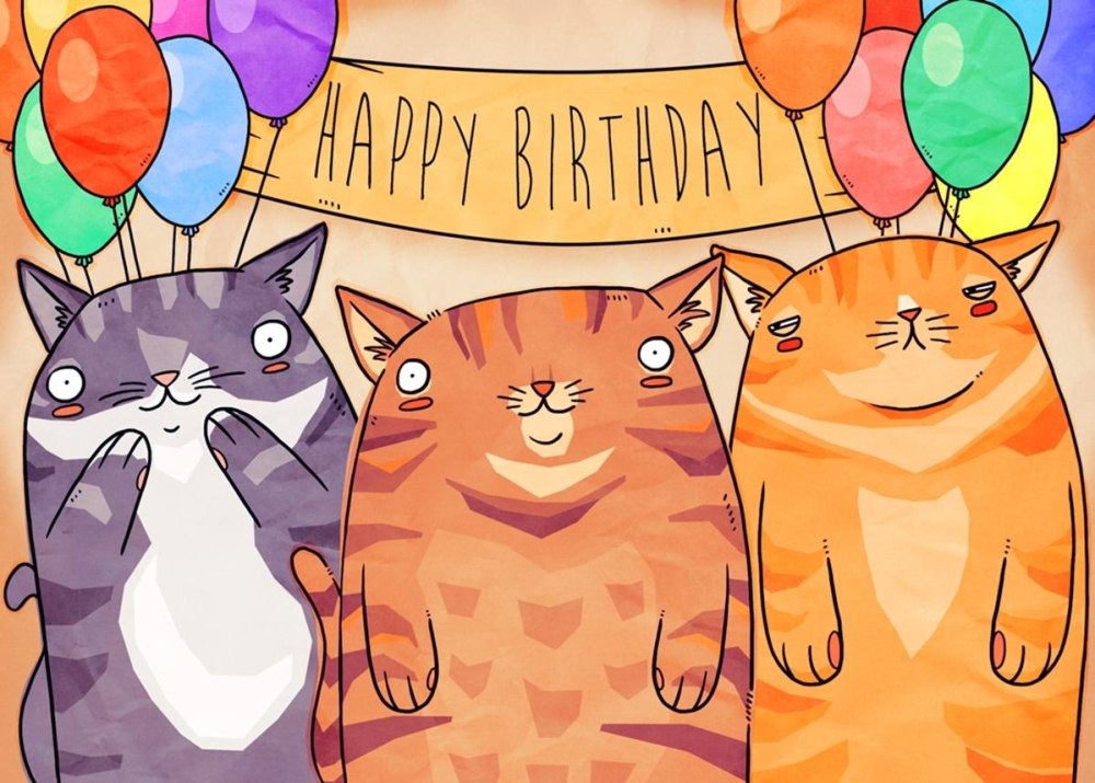 Happy Birthday с кошками