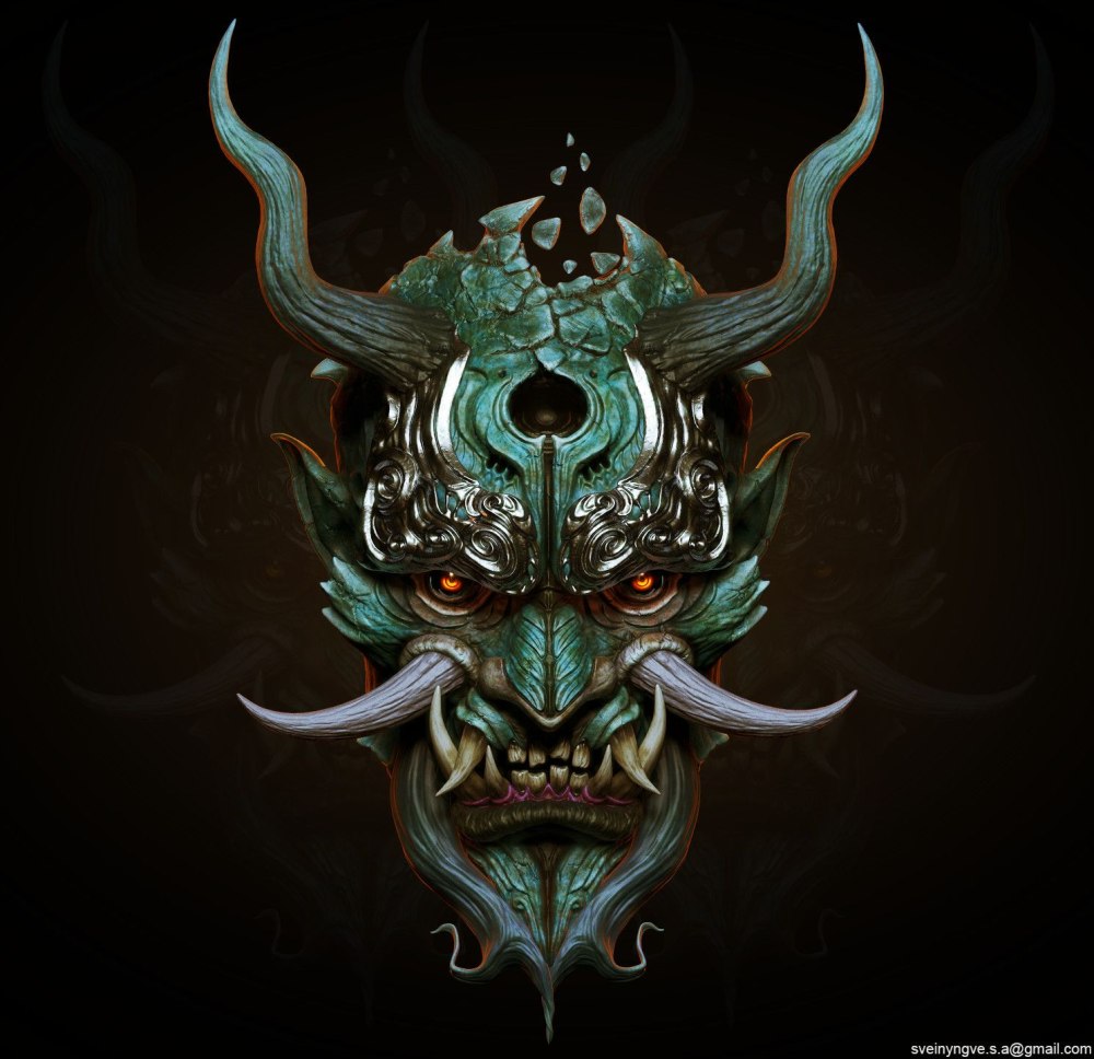 Hannya Kabuki Samurai Mask