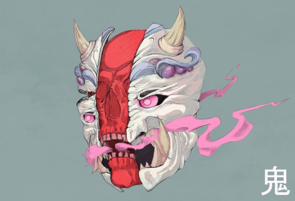 Японская маска демона Oni