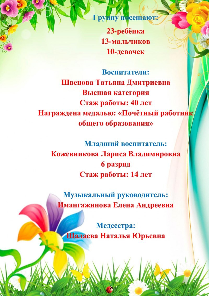 Группа семицветик в детском саду оформление