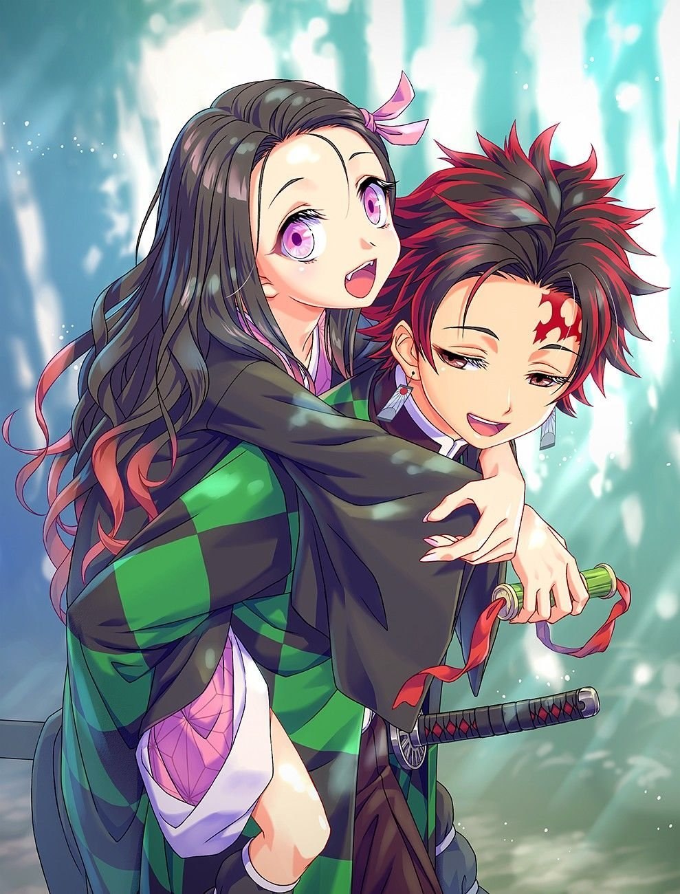 Nezuko Kamado and Tanjirou Kamado