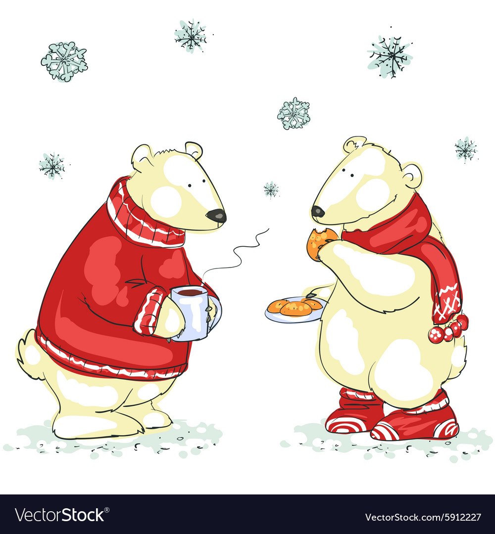 Новогодний медведь вектор