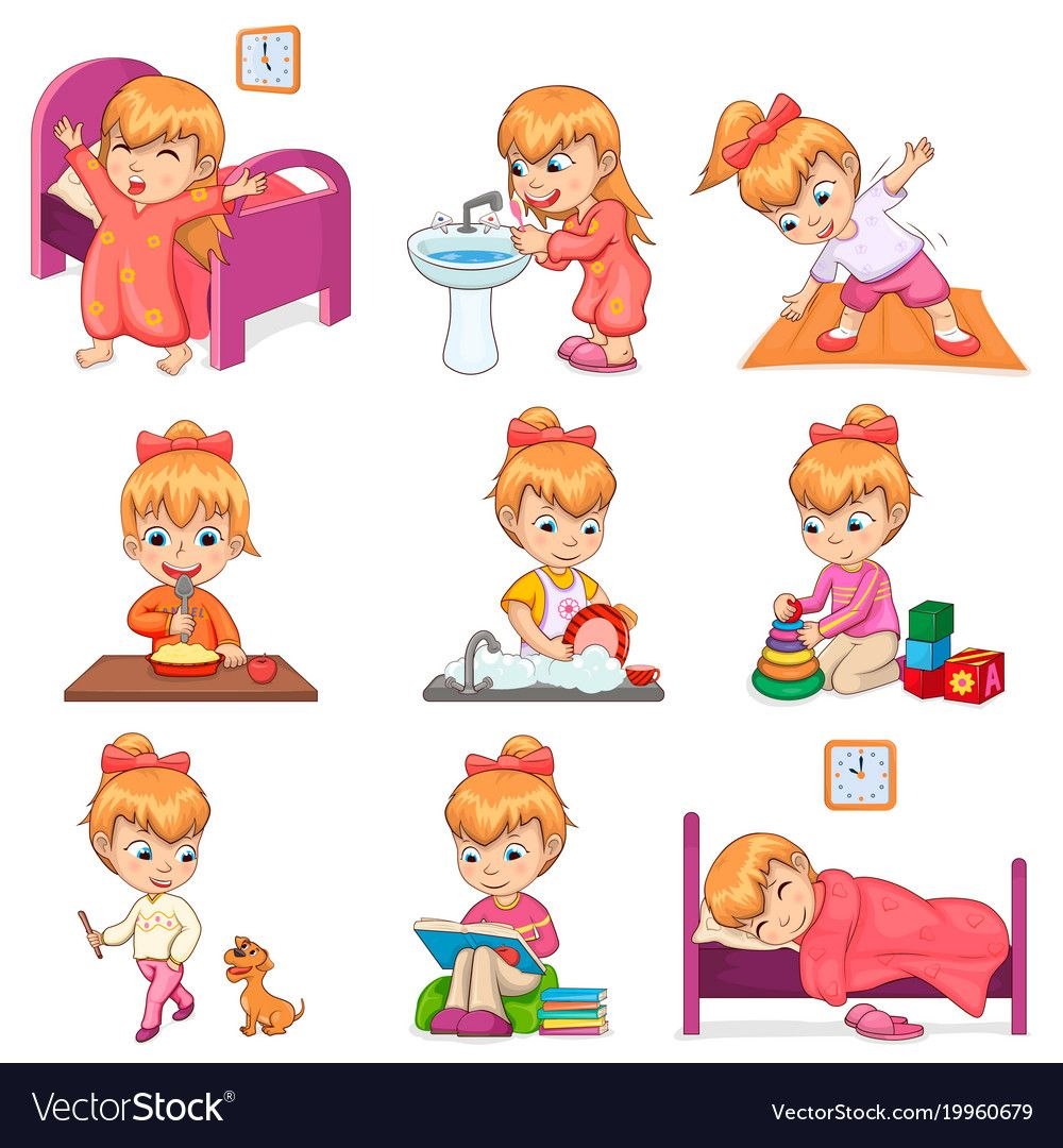Карточки режим дня дошкольника