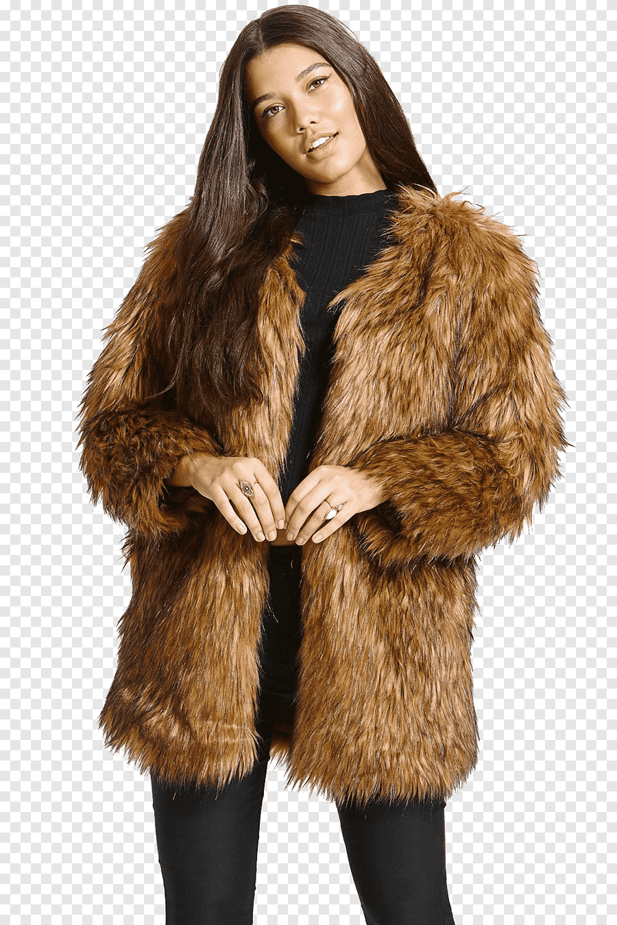 Fur Faux Coat Braun
