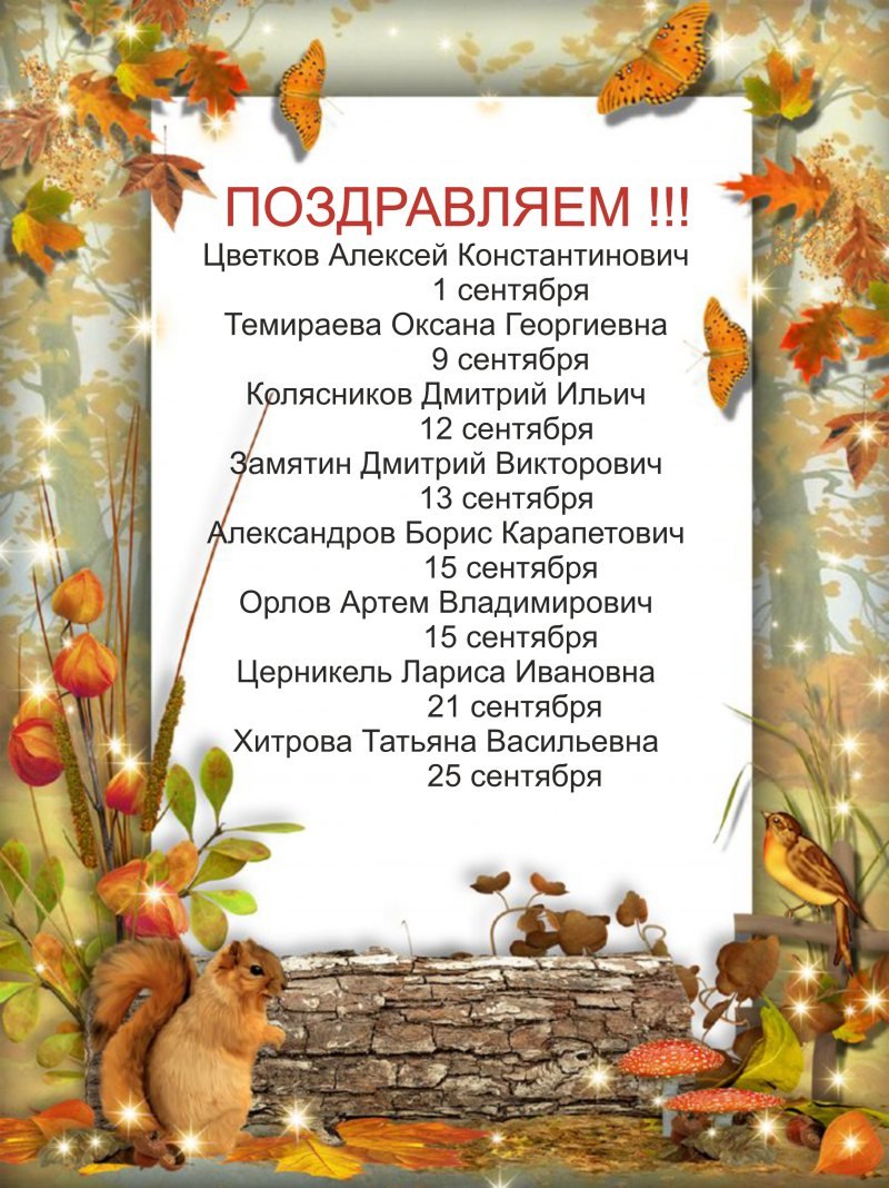 Именинники по месяцам в детском саду
