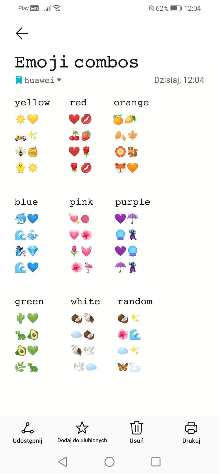 Emoji combinations