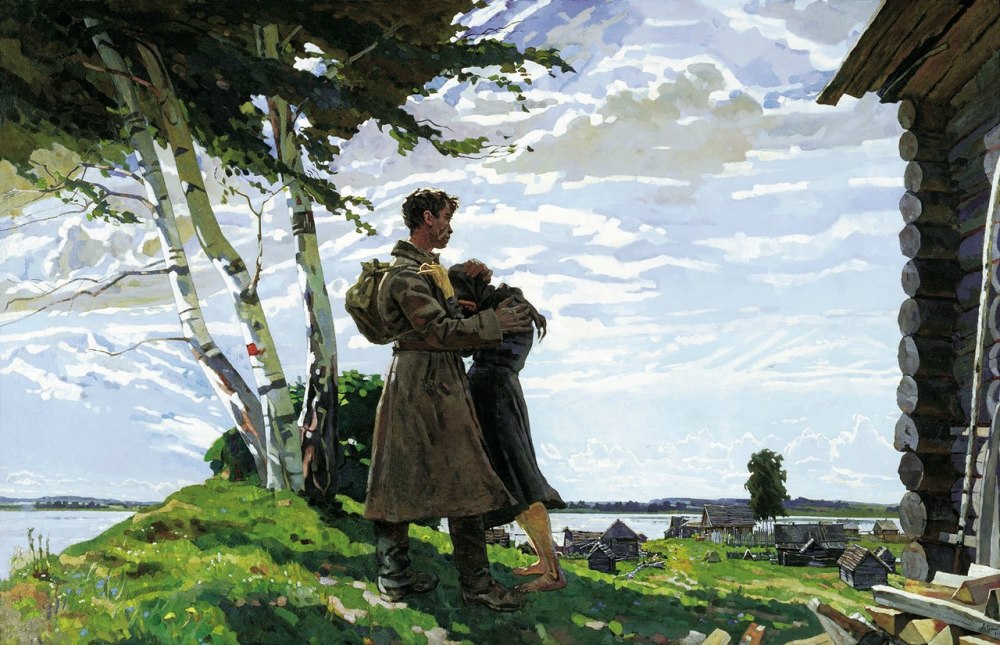 Пейзаж с березами