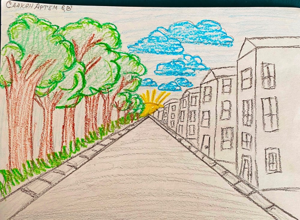 Пейзаж с перспективой легкий