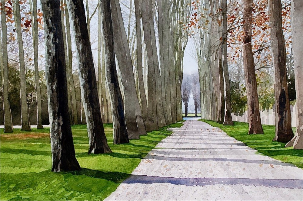 Пейзаж в графике легкий парк