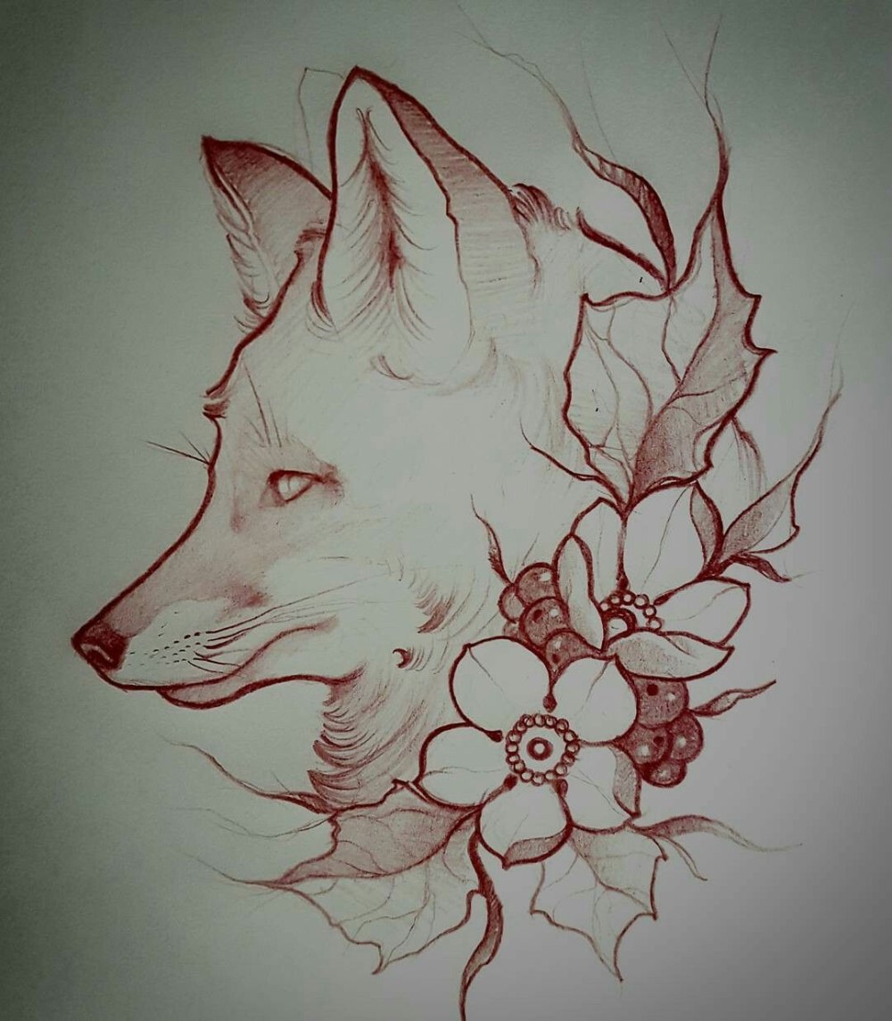 Кот тату эскиз
