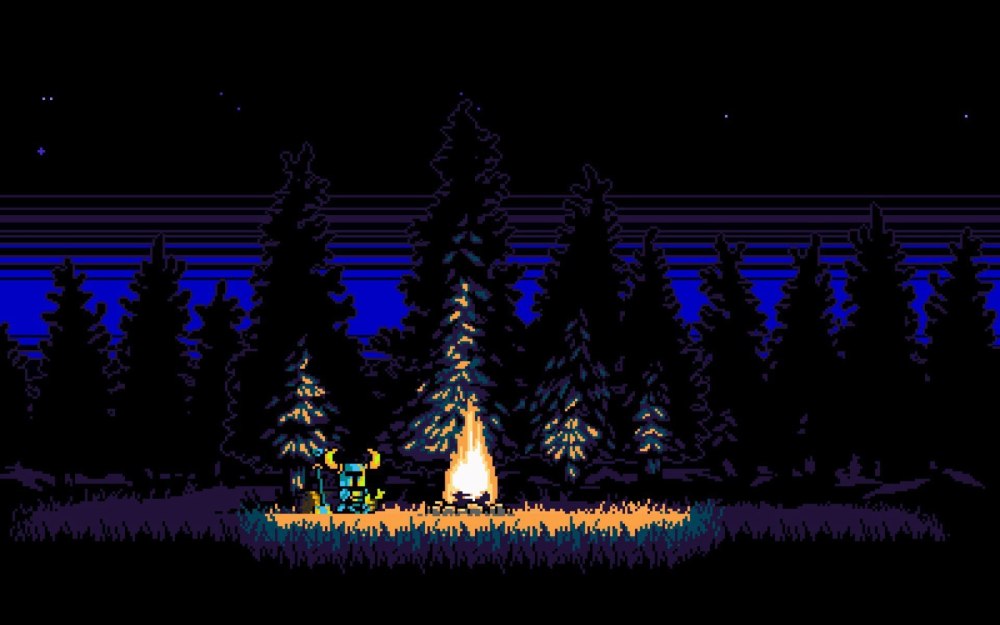 Shovel Knight у костра
