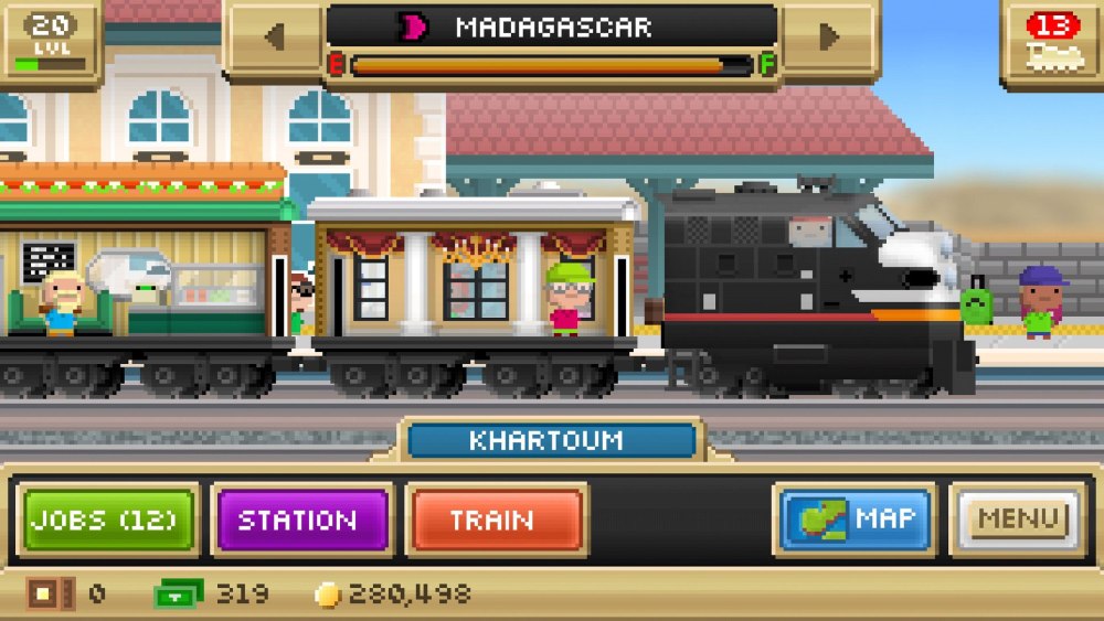Пиксельная игра про поезд