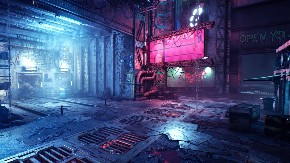Cyberpunk 2077 город неон