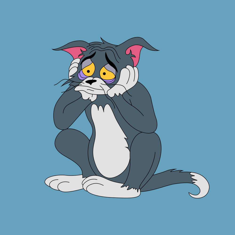Кот том плачет