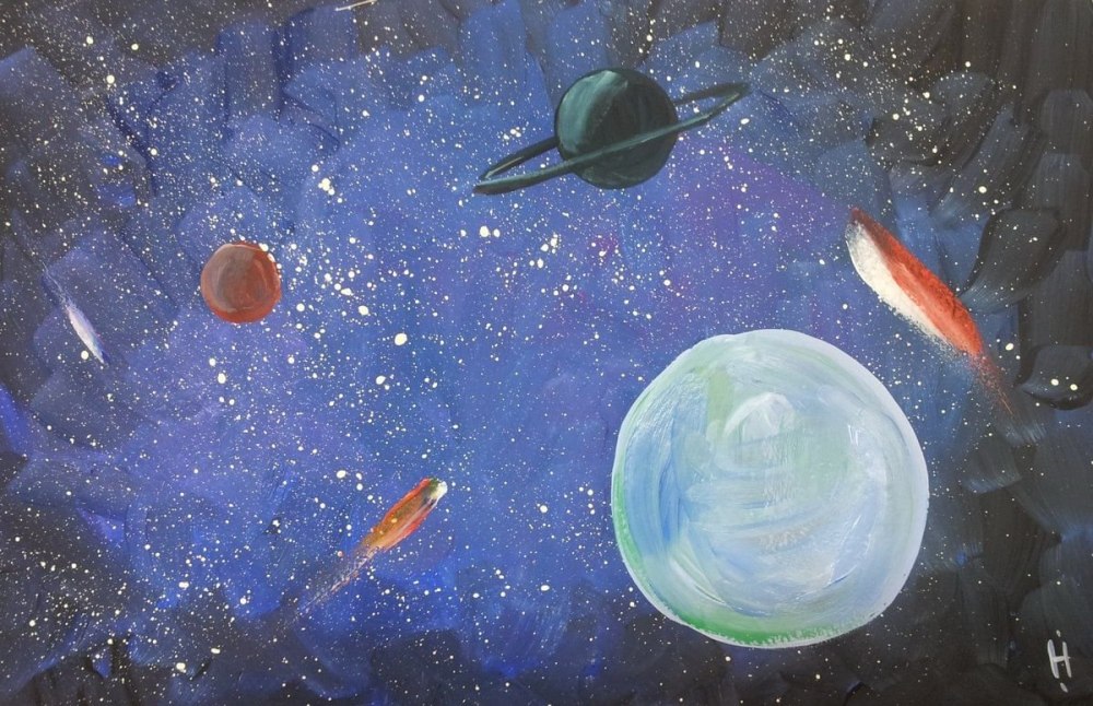 Космос гуашью