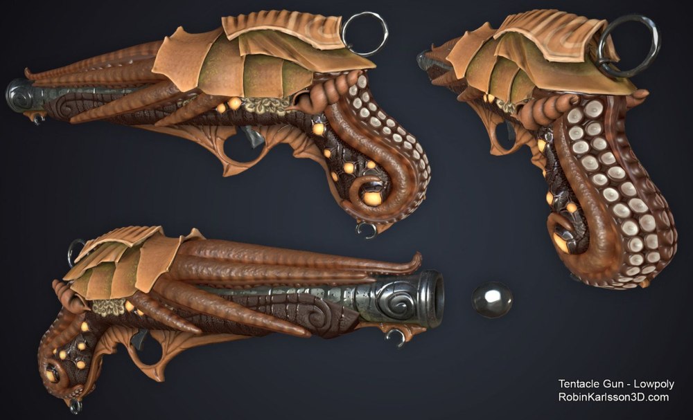 Концепт арт Steampunk оружие