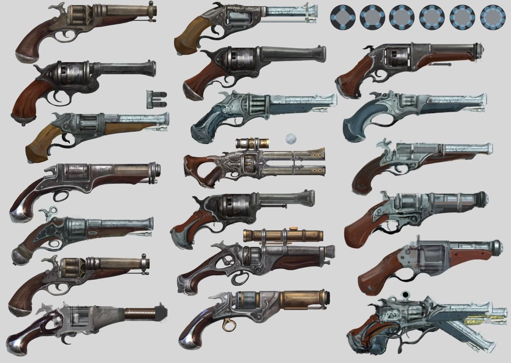 Концепт арт Steampunk оружие