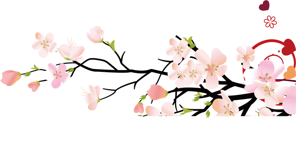 Японские цветы веткой