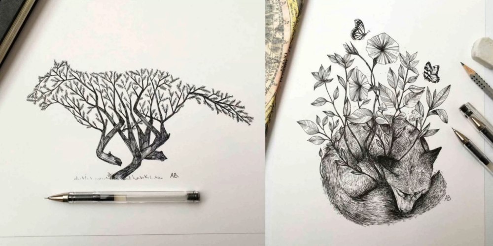 Рисование акварелью и фломастерами