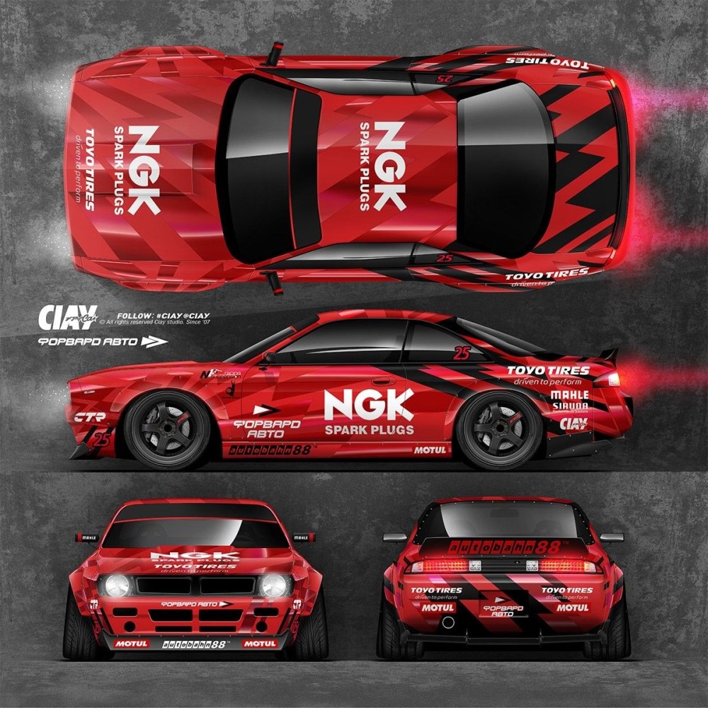 Nissan Silvia s14 винил развертка