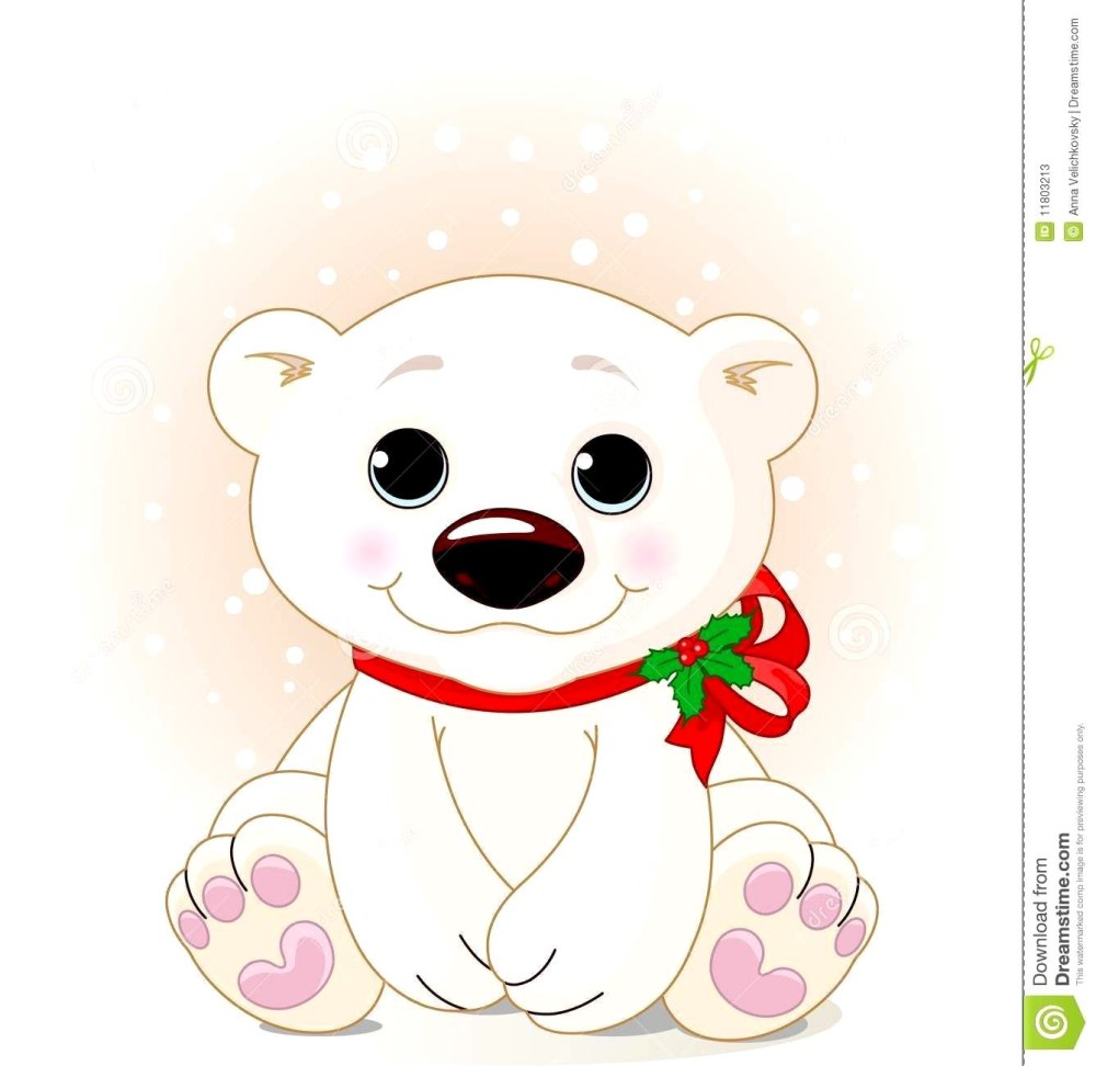 Новогодний белый медведь