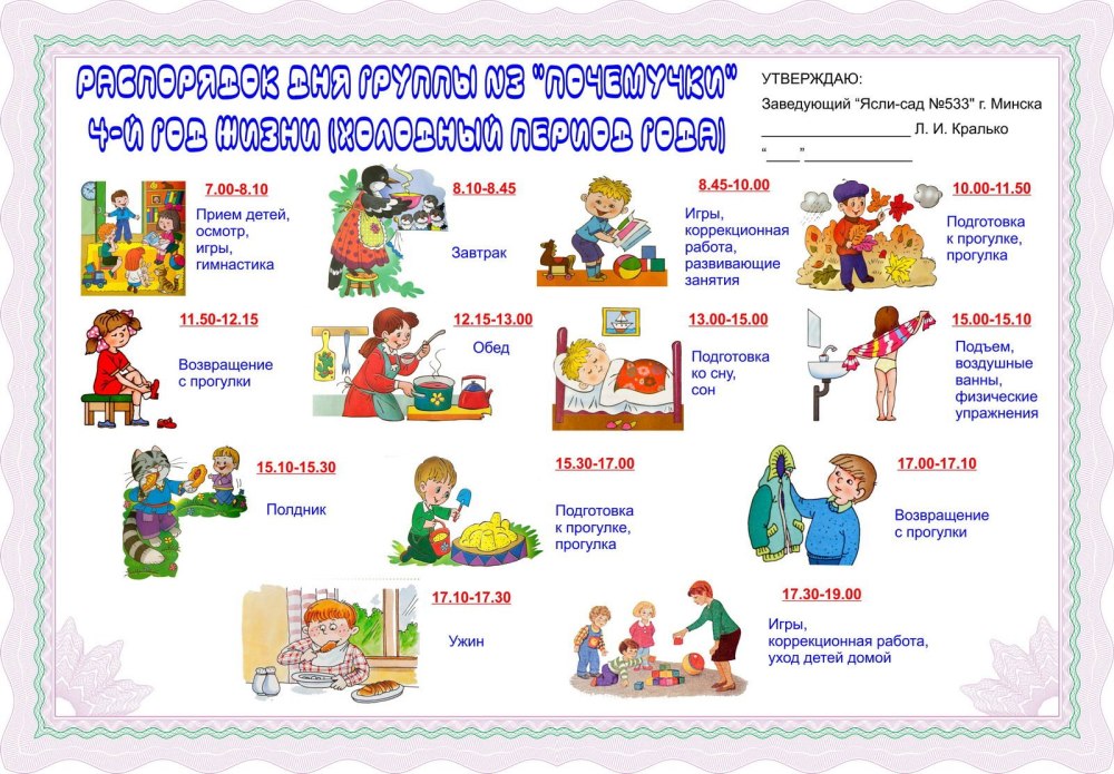 Распорядок дня школьника