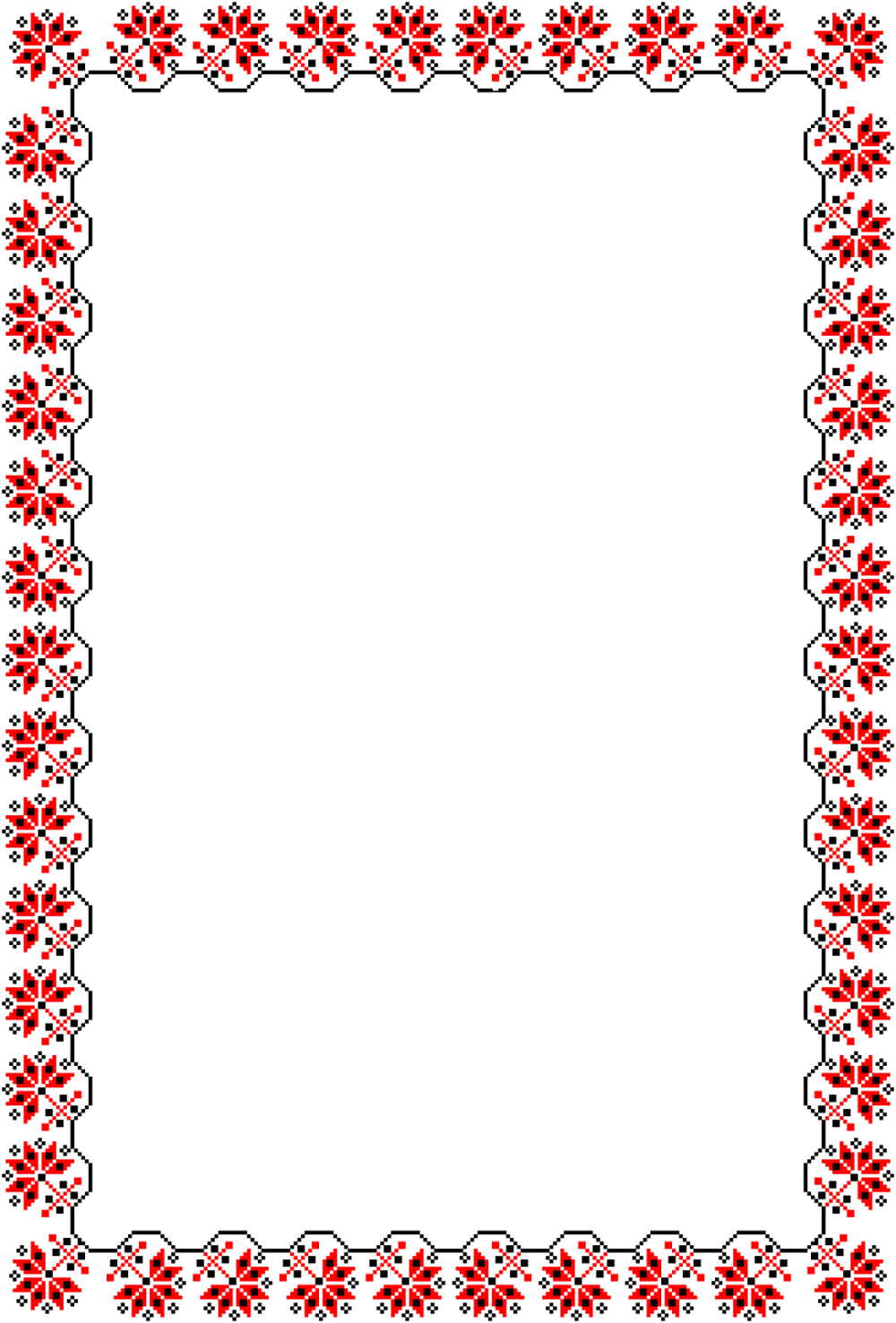 Рамка орнамент красный