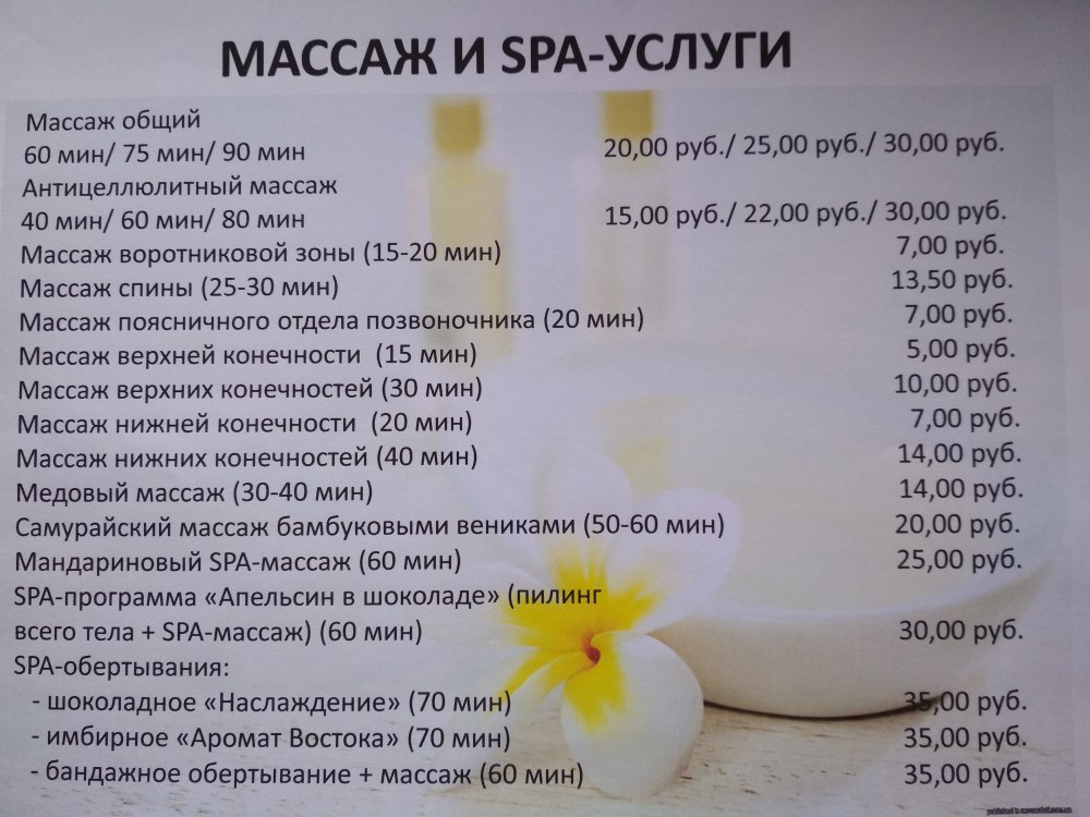 Сертификат на спа процедуры