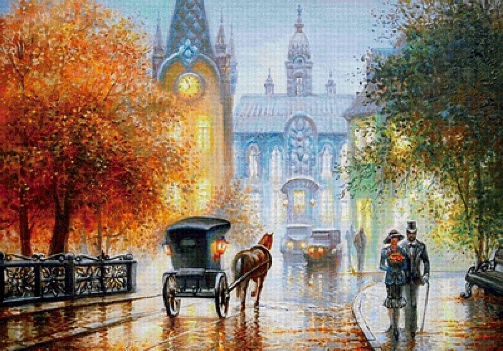 Сказочные пейзажи цветными карандашами