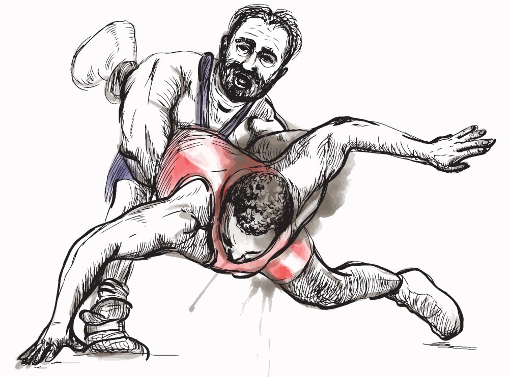 Легкие рисунки борца
