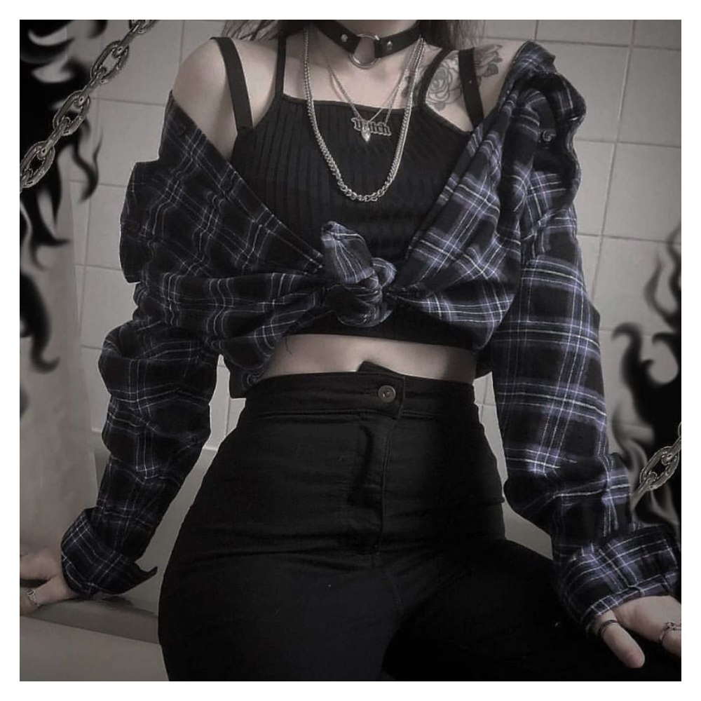 Goth outfit Грандж 2020 корейская одежда