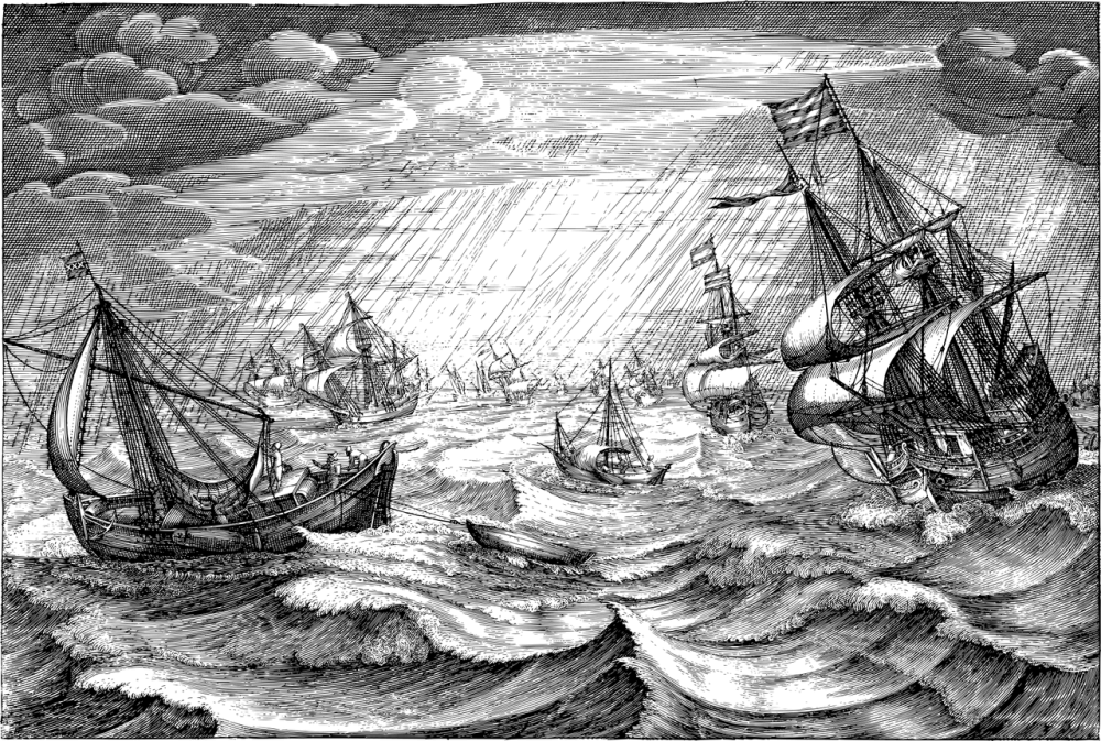 Парусник гравюра