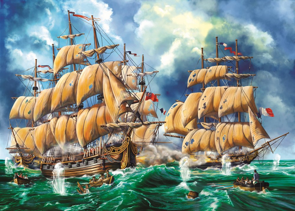 Морская баталия, алмазная мозаика