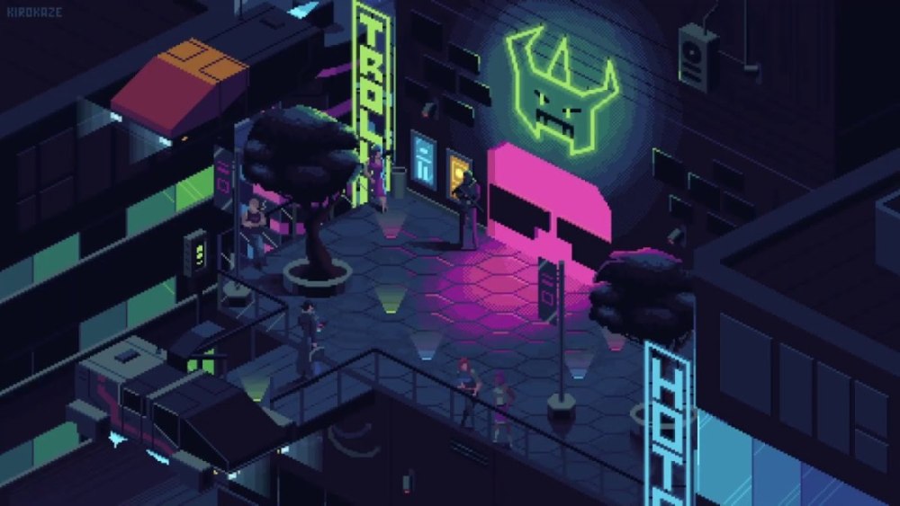Пиксельная игра в стиле киберпанк