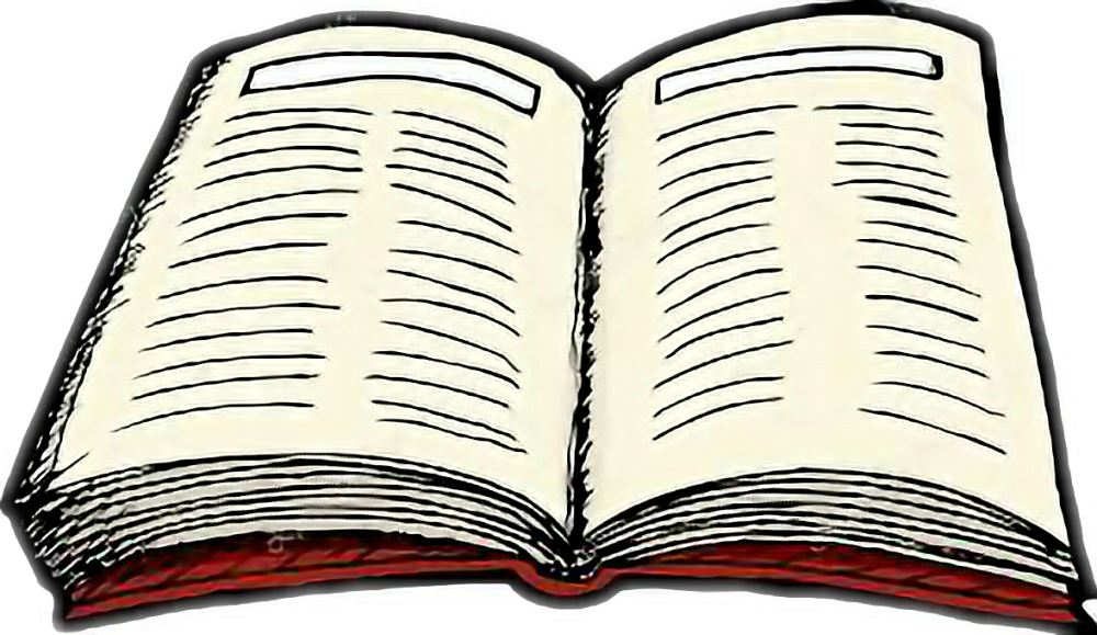Раскрытая книга на прозрачном фоне