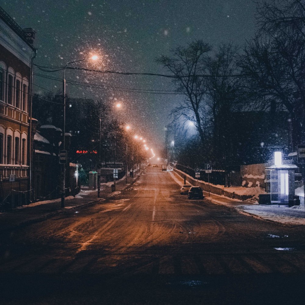 Зимняя ночь в городе