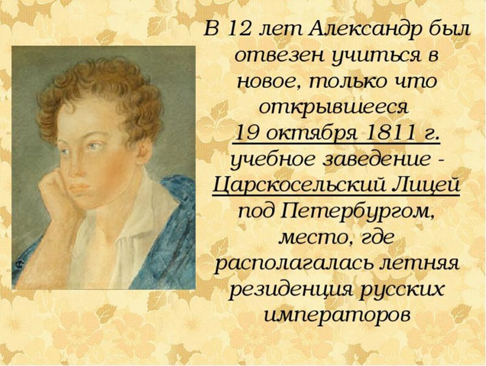 Пушкин в 1811 году